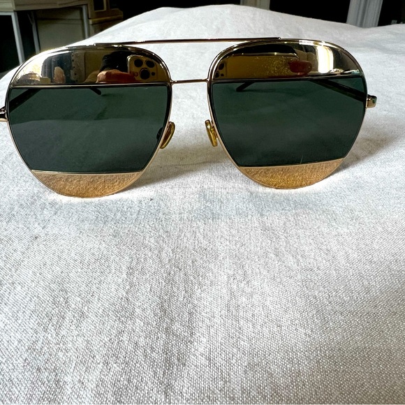 CHRISTIAN DIOR
Split 1 Aviator Sunglasses Gold - Picture 1 of 1